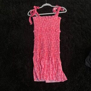 Floral pink mini dress